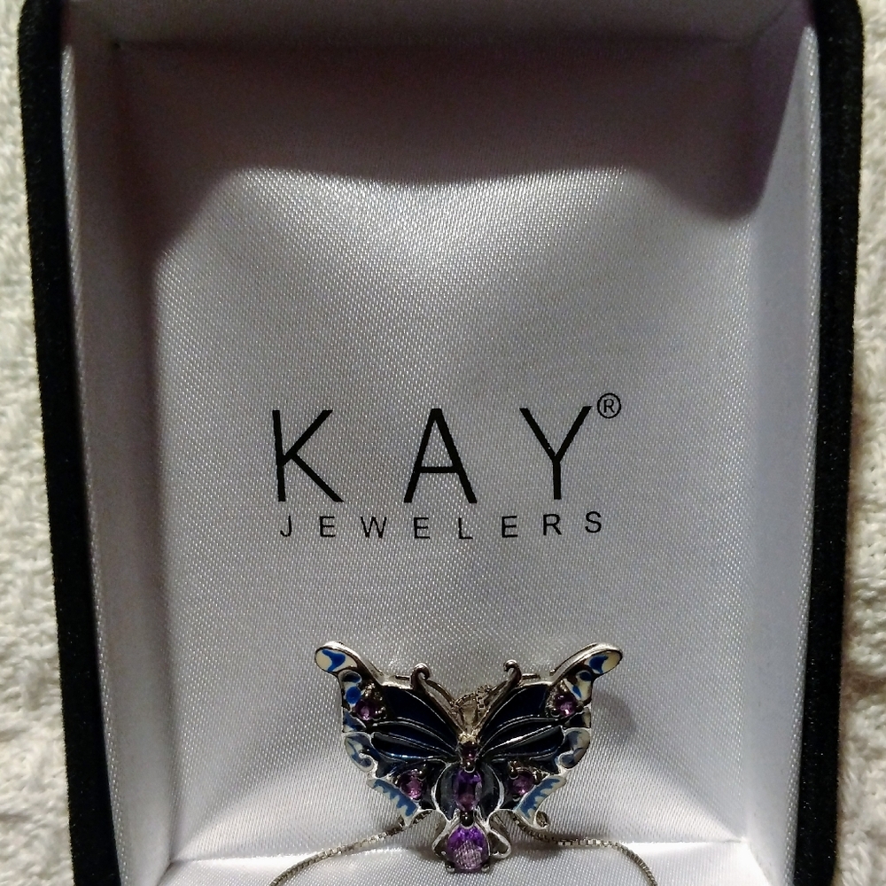 Amethyst Butterfly Necklace